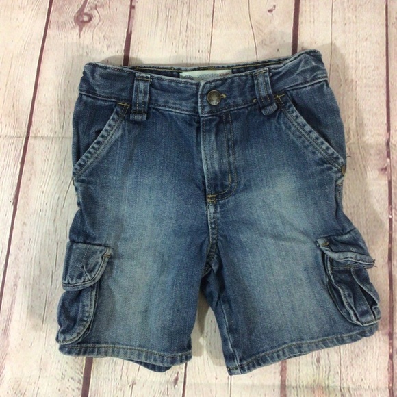 WonderKids Blue Denim Jean Cotton Cargo Shorts - Size 18 Months - Picture 1 of 9